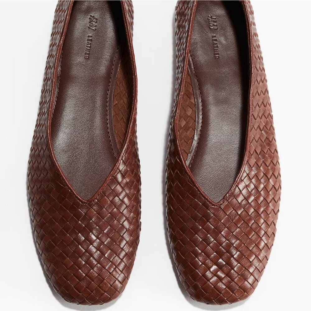 Leather Braided Flats